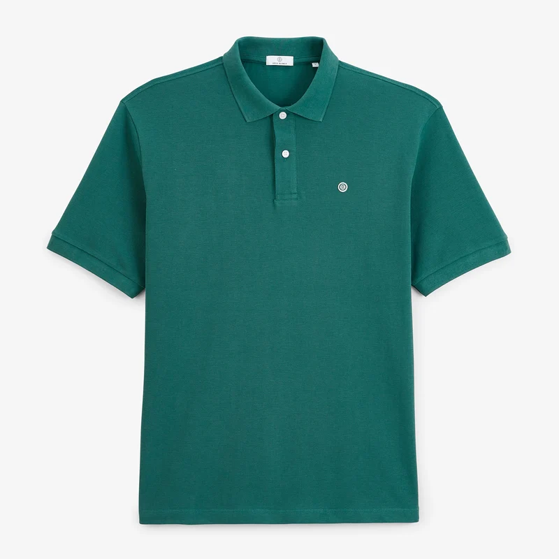 Polo piqué manches courtes 100% coton vert Lucas