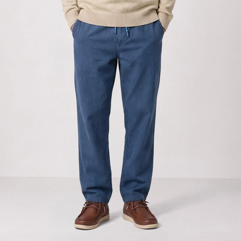 Pantalon coton taille élastiquée bleu 551 SBPLAY