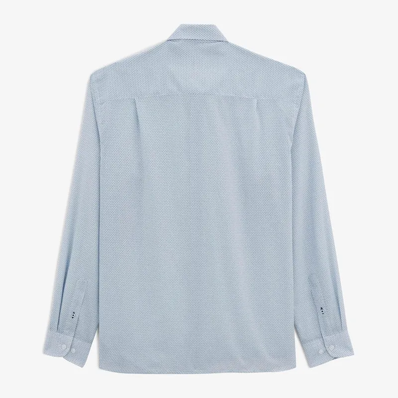 Chemise Charles micro motif bleue