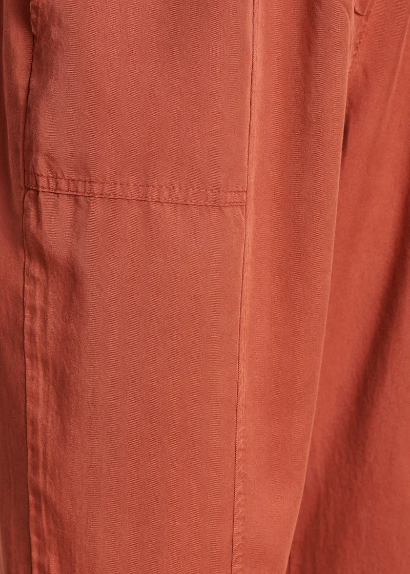 Pantalon fluide corail en lyocell