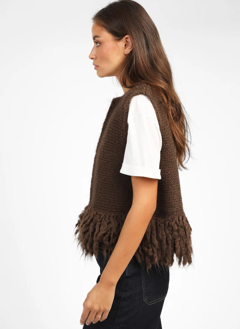 GILET LESHERPA marron