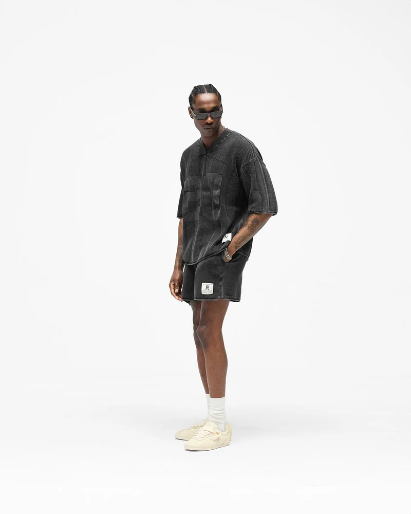 Knitted Varsity Shorts - Vintage Grey