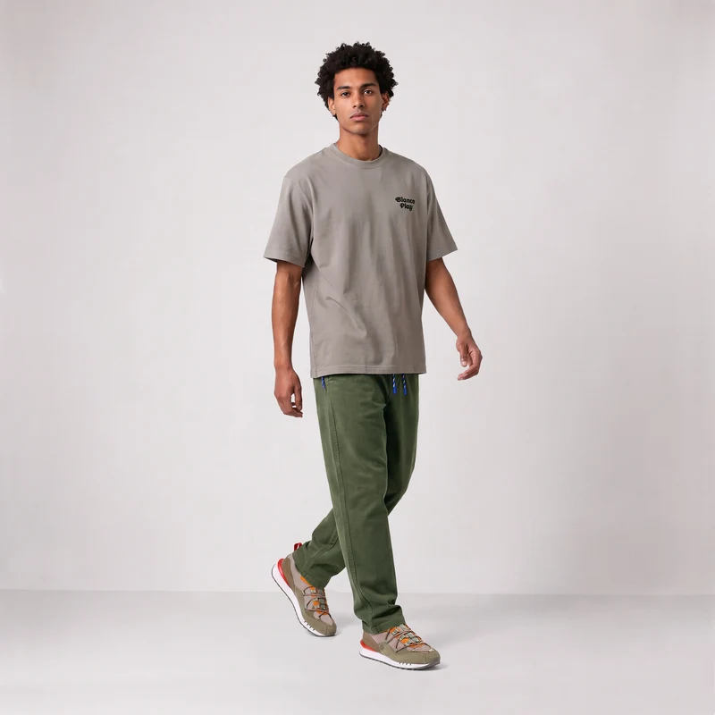 Pantalon coton stretch taille élastiquée gris taupe 558 SBPLAY