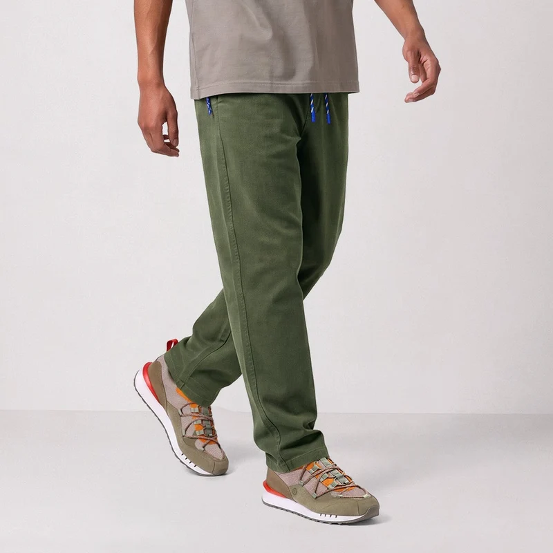 Pantalon coton stretch taille élastiquée gris taupe 558 SBPLAY