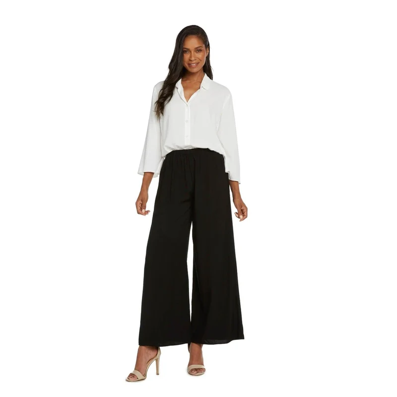 Pantalon long et large uni - Noir