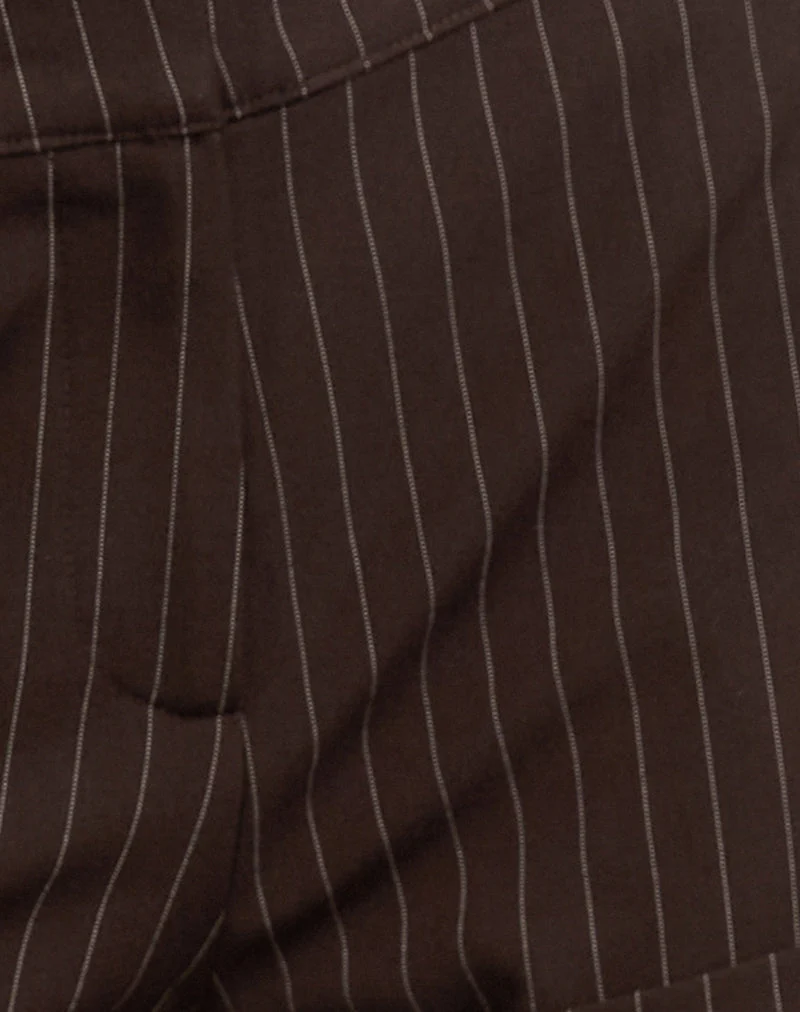 Wiluta Shorts in Tailoring Dark Brown Pinstripe