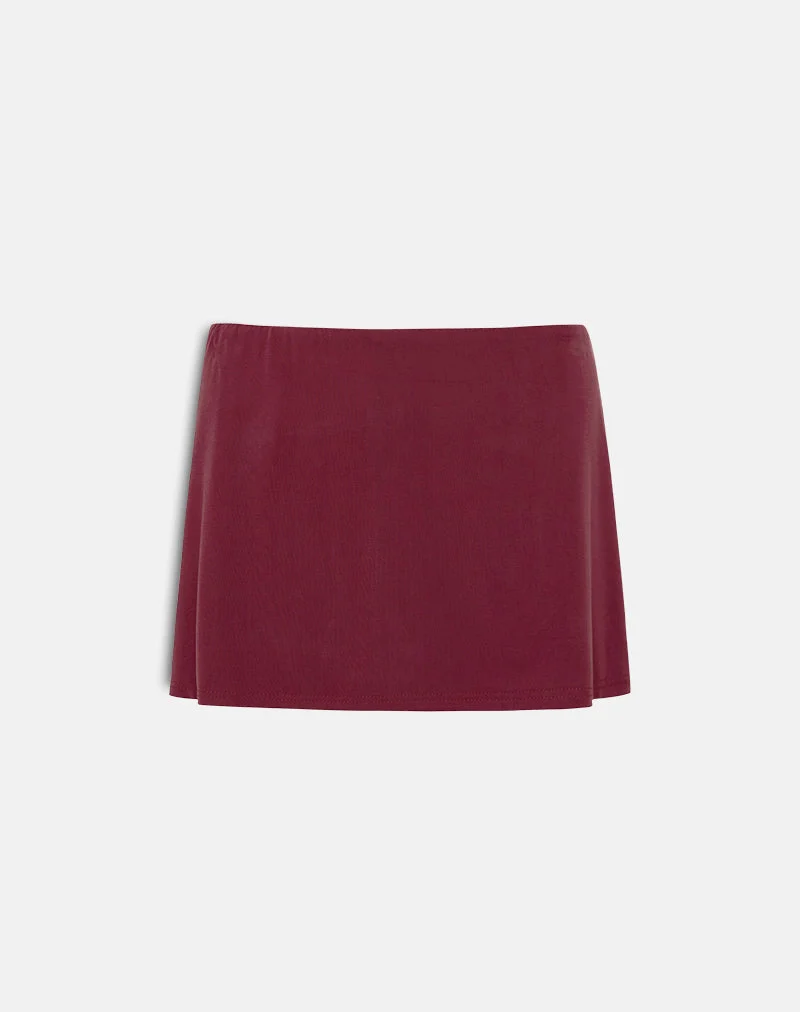 Mini-short Namya en cupro bourgogne