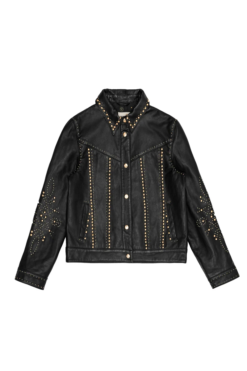 Firna - Veste en cuir cloutée