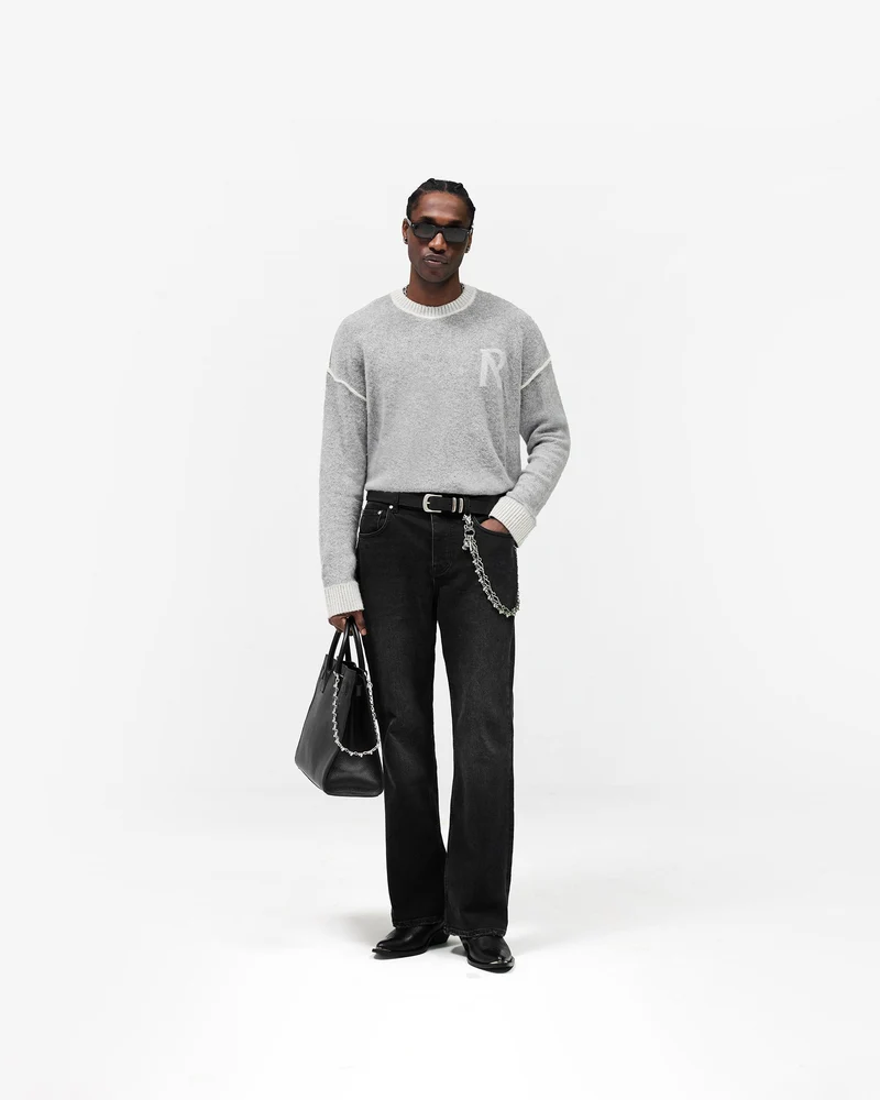 Kick Flare Denim - Aged Black