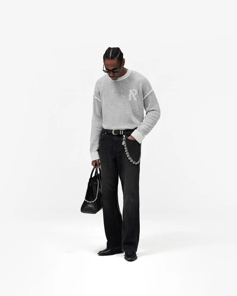 Kick Flare Denim - Aged Black