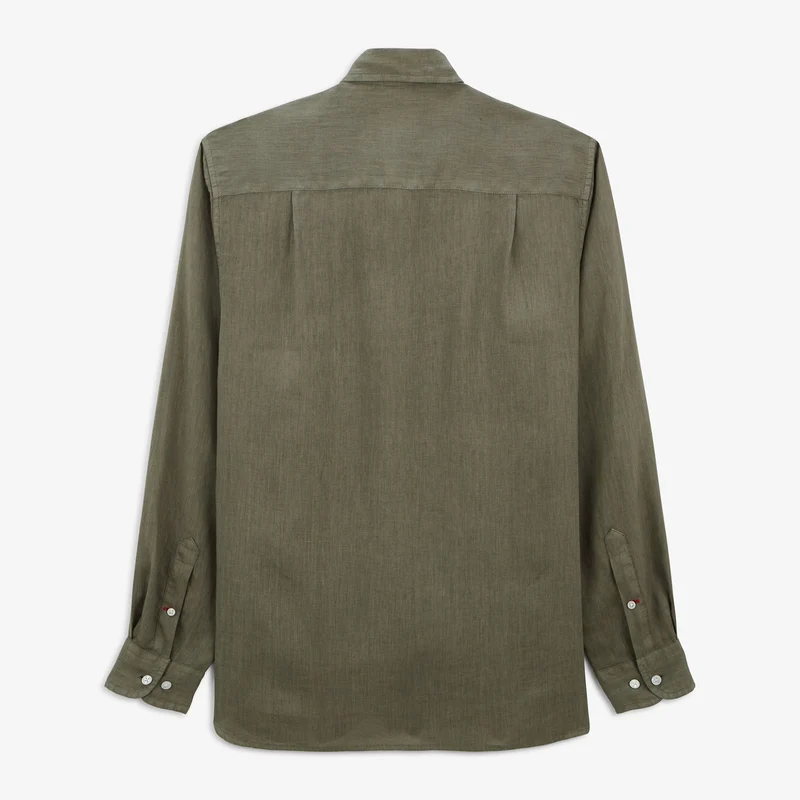 Chemise Charles en lin vert militaire