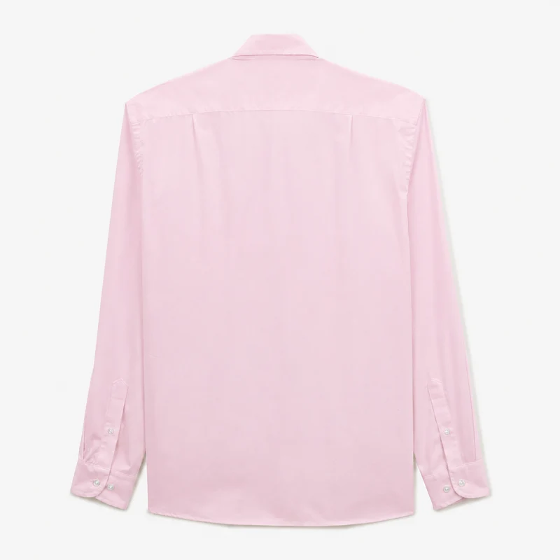 Chemise popeline confort manches longues rose