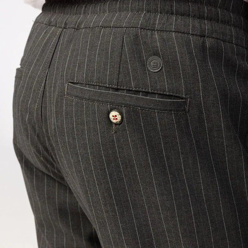 Pantalon à rayures gris anthracite coupe large