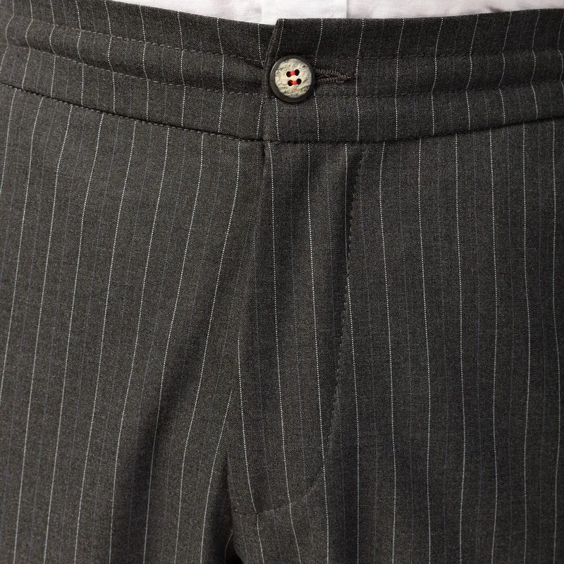 Pantalon à rayures gris anthracite coupe large
