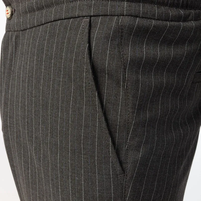 Pantalon à rayures gris anthracite coupe large