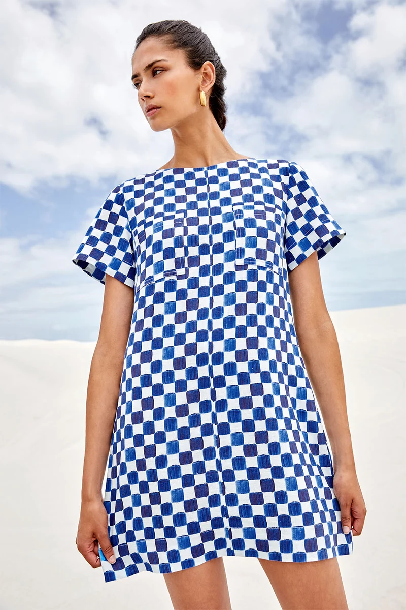 Robe Gaïa Echec et Mat Bleu