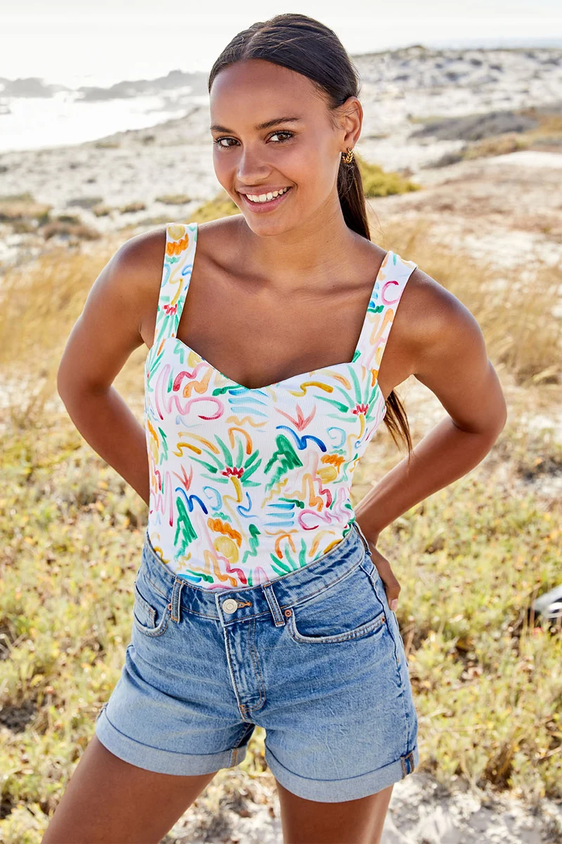 Top Cœur en coton Hawaï