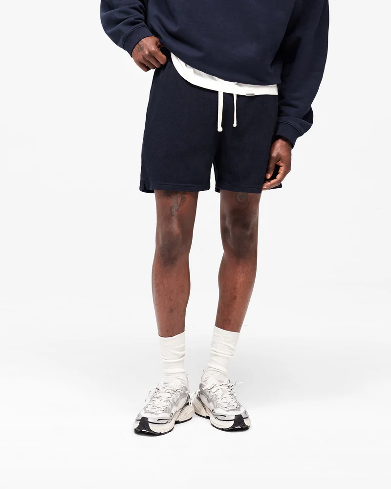 Initial Waffle Shorts - Midnight Navy