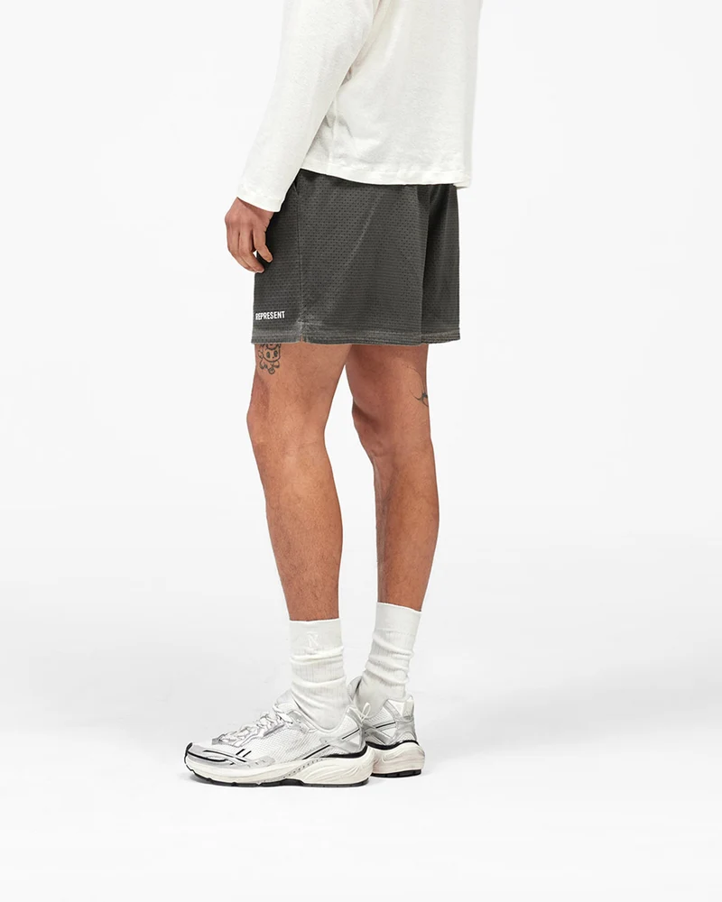 Washed Mesh Shorts - Vintage Grey