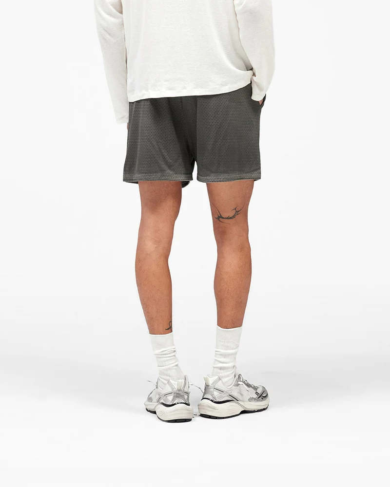 Washed Mesh Shorts - Vintage Grey
