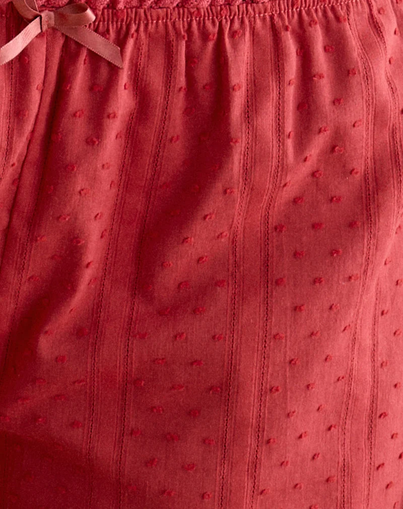 Short Sumi en coton Dobby rouge