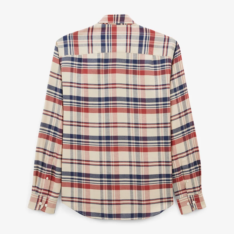 Chemise manches longues tissage twill à carreaux Charles rouge merlot SBPLAY
