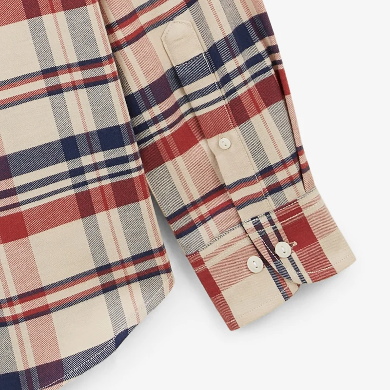Chemise manches longues tissage twill à carreaux Charles rouge merlot SBPLAY