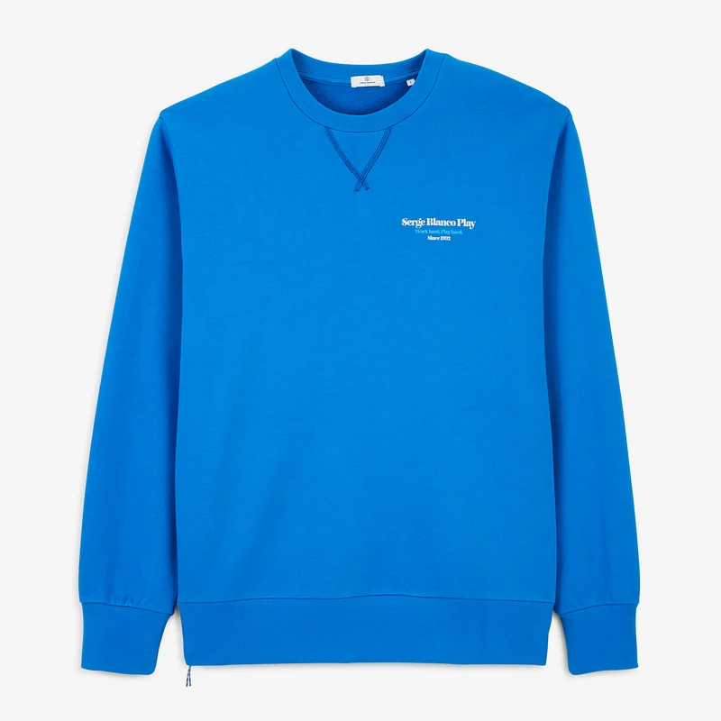 Sweat col rond imprimé bleu Ski & Raclette SBPLAY