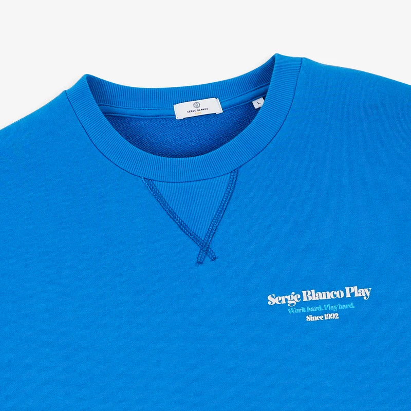 Sweat col rond imprimé bleu Ski & Raclette SBPLAY