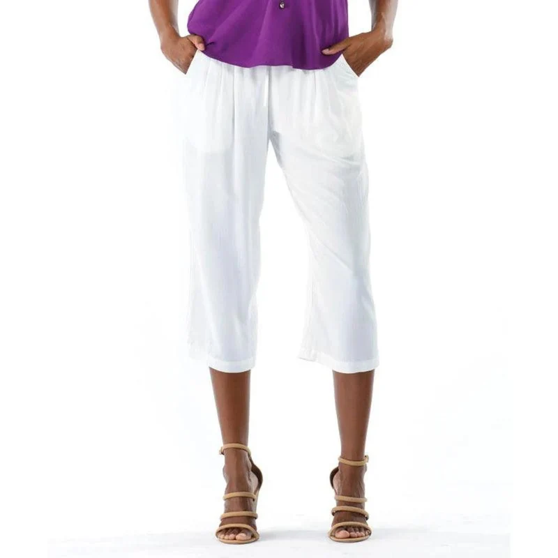 Pantalon de plage uni - Blanc