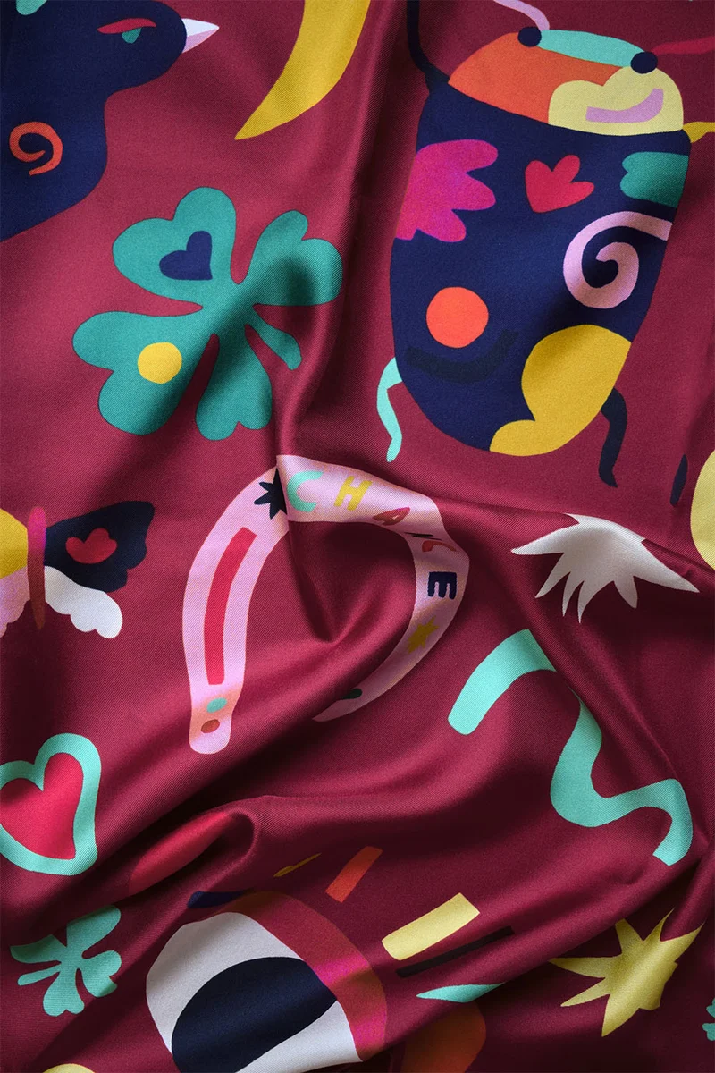 Foulard en soie Soi x Leona Rose