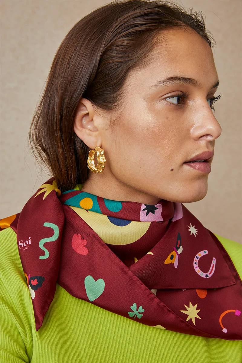 Foulard en soie Soi x Leona Rose