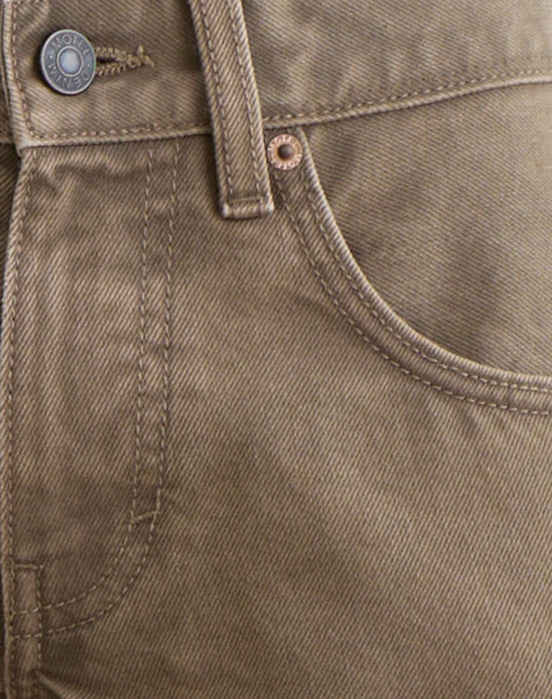 Jean ample taille basse couleur bronze