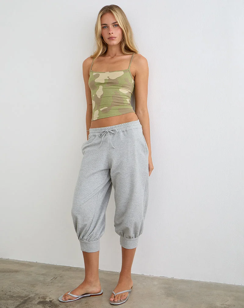 Haut Solay Cami, motif camouflage flou, couleur kaki