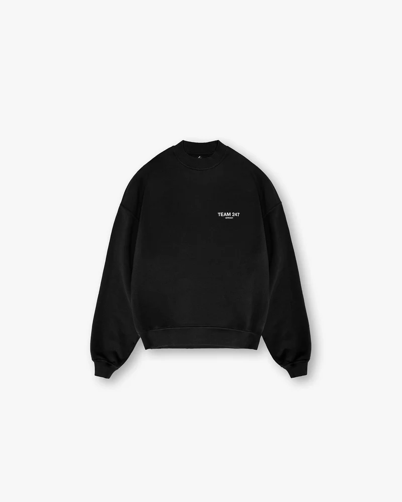 Team 247 Oversized Crew - Jet Black