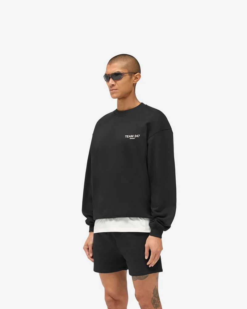 Team 247 Oversized Crew - Jet Black