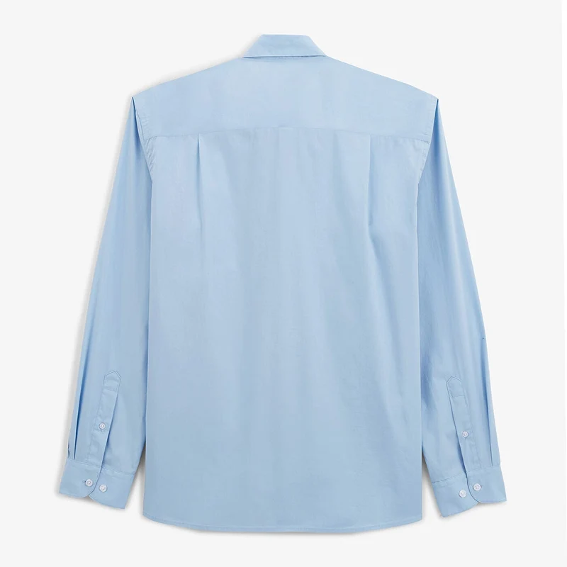 Chemise popeline confort manches longues bleu ciel