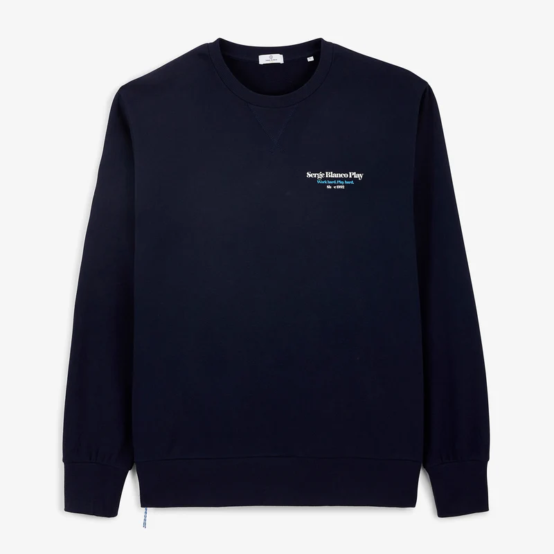 Sweat col rond coton bleu marine foncé Friends & Fun SBPLAY