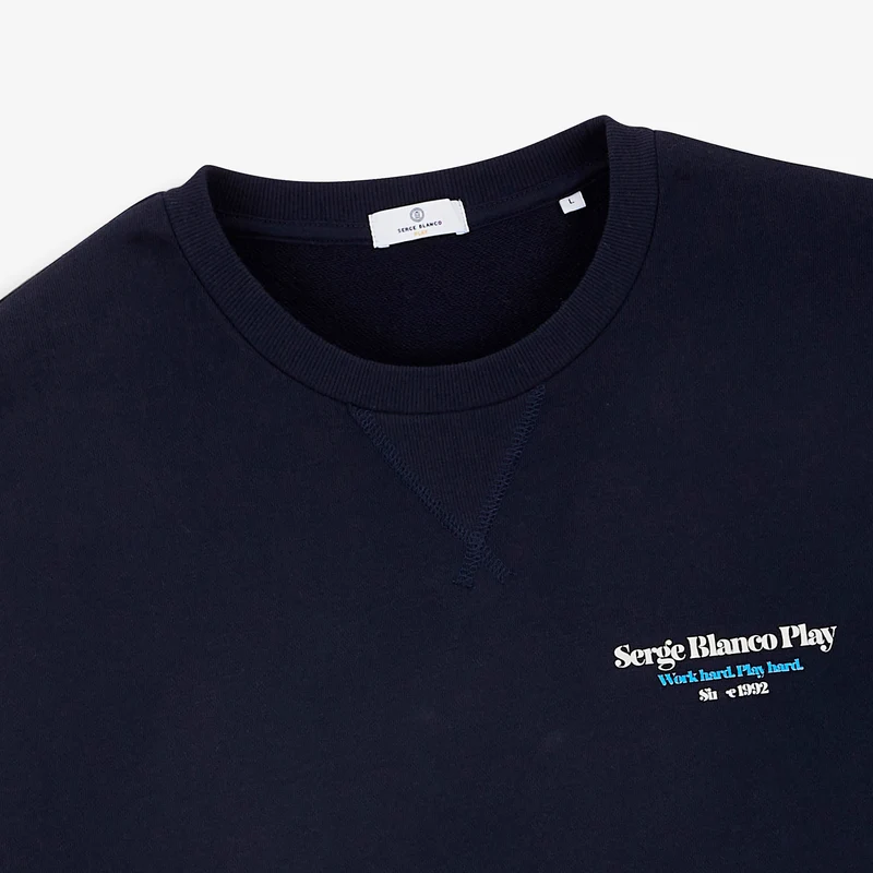 Sweat col rond coton bleu marine foncé Friends & Fun SBPLAY