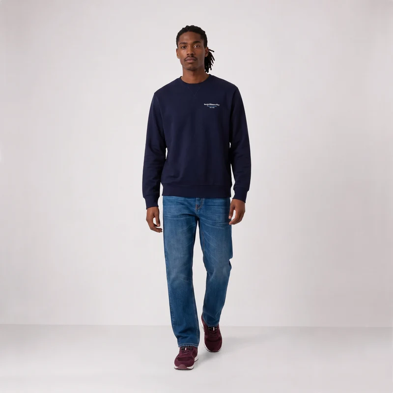 Sweat col rond coton bleu marine foncé Friends & Fun SBPLAY