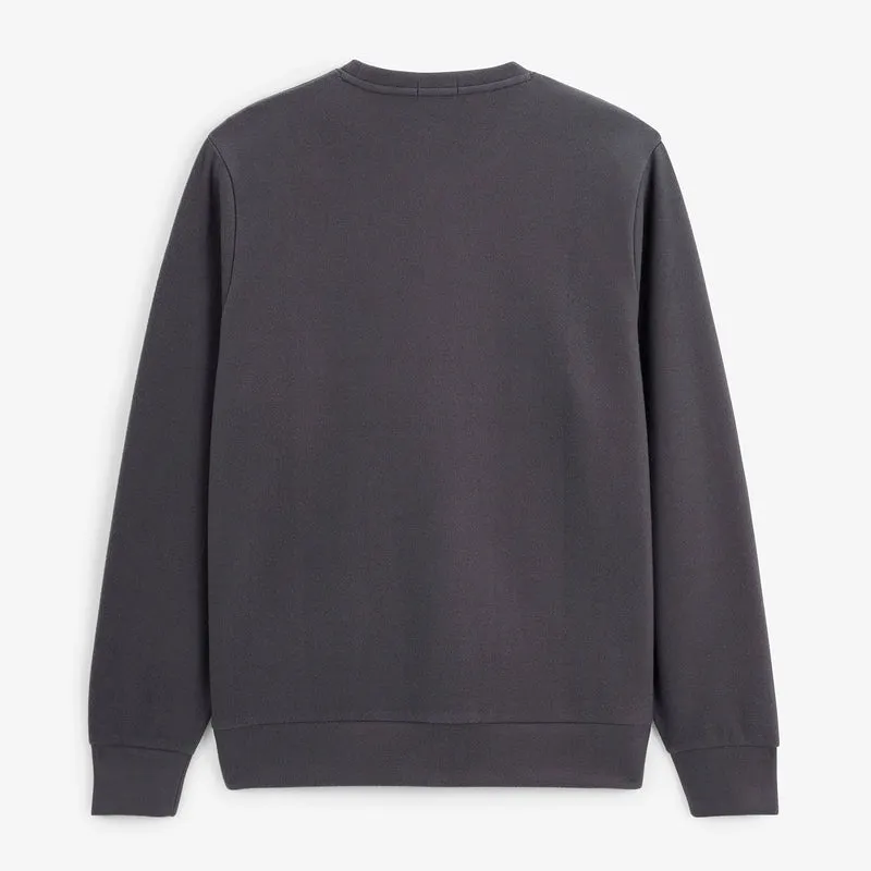 Sweat col rond 100% coton suédé gris