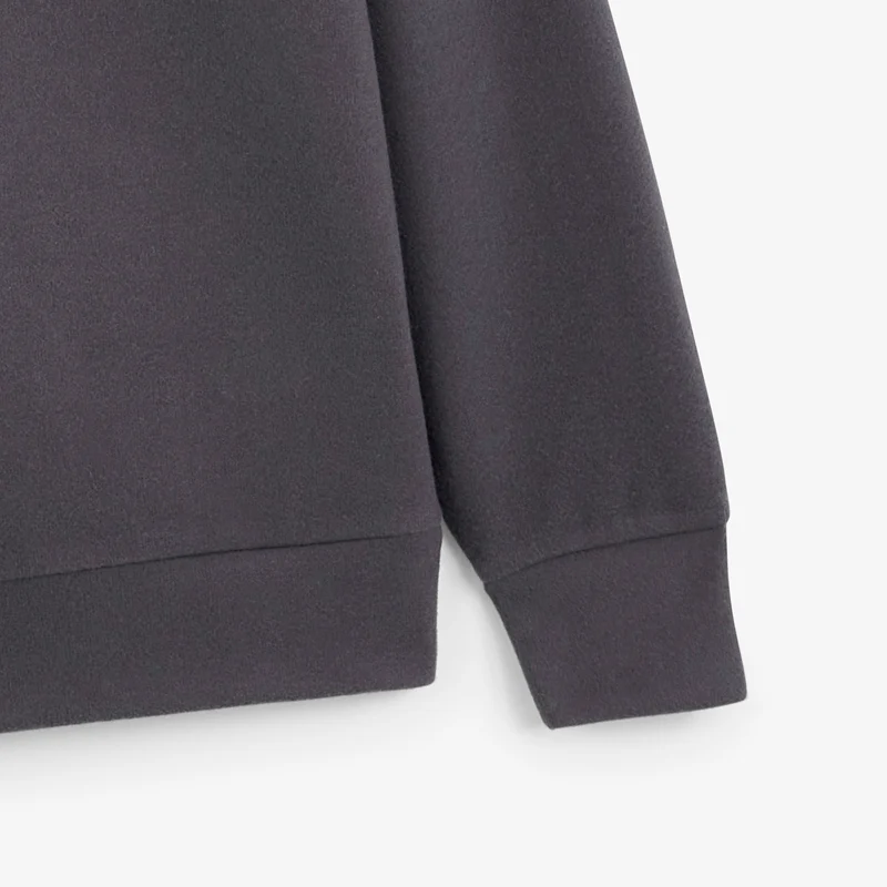 Sweat col rond 100% coton suédé gris