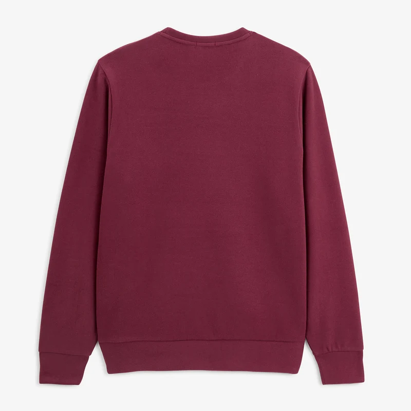 Sweat col rond 100% coton suédé rouge