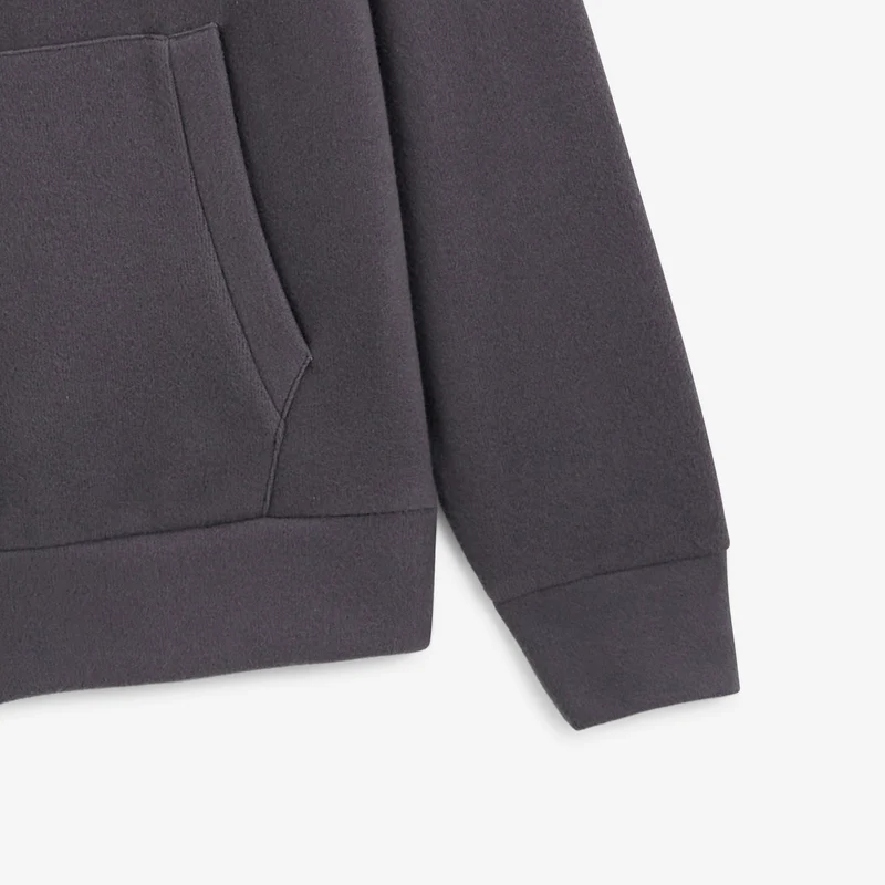 Sweat zippé col chemise gris