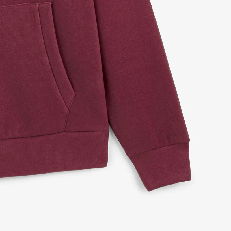 Sweat zippé col chemise rouge