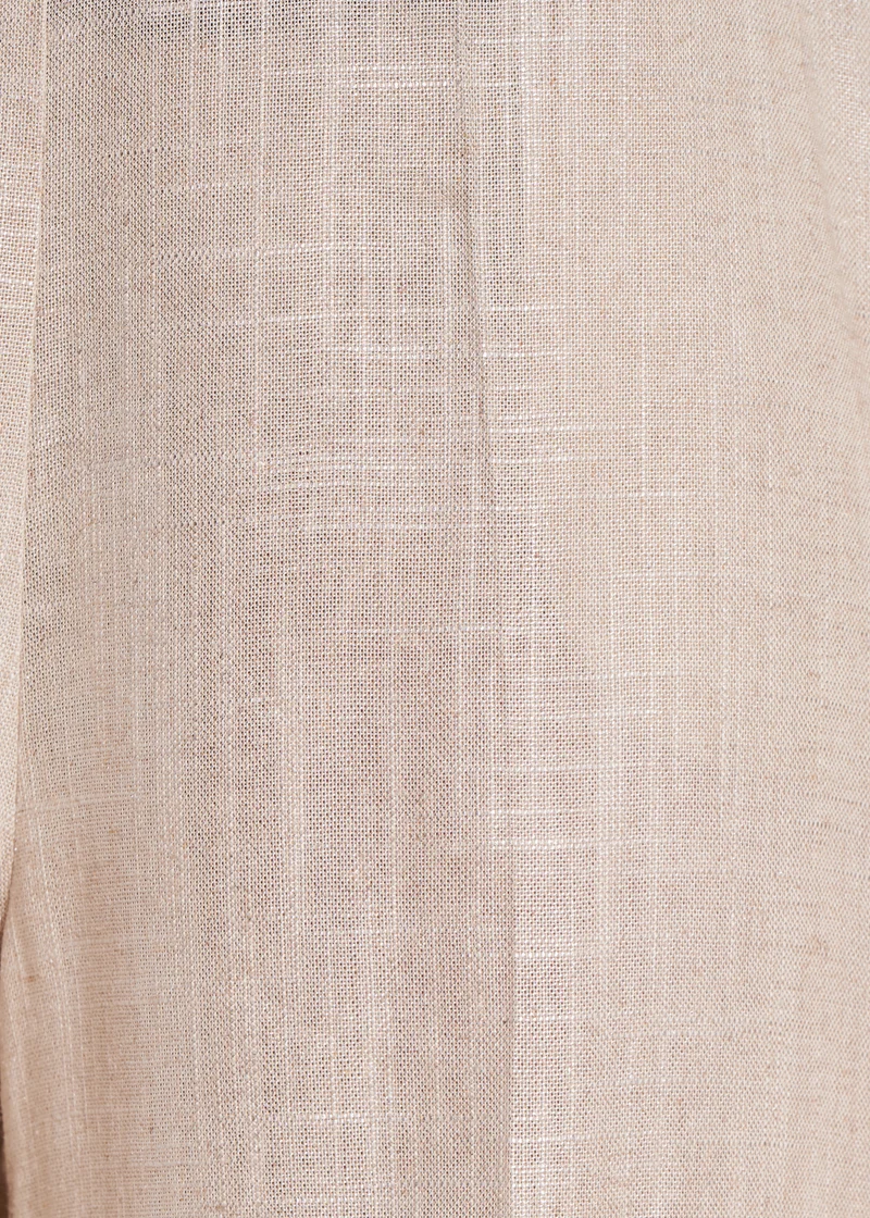 Pantalon beige en lin foiled taille haute