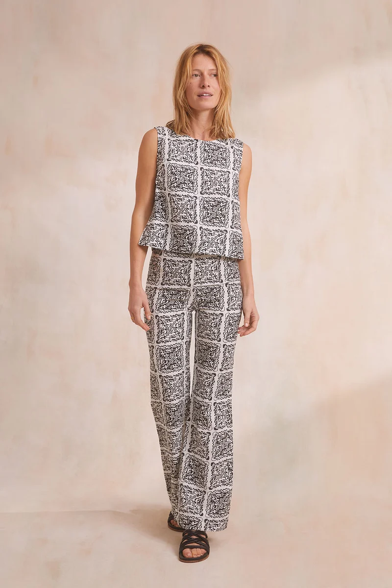 Pantalon Anasa Fusion Noir et Blanc