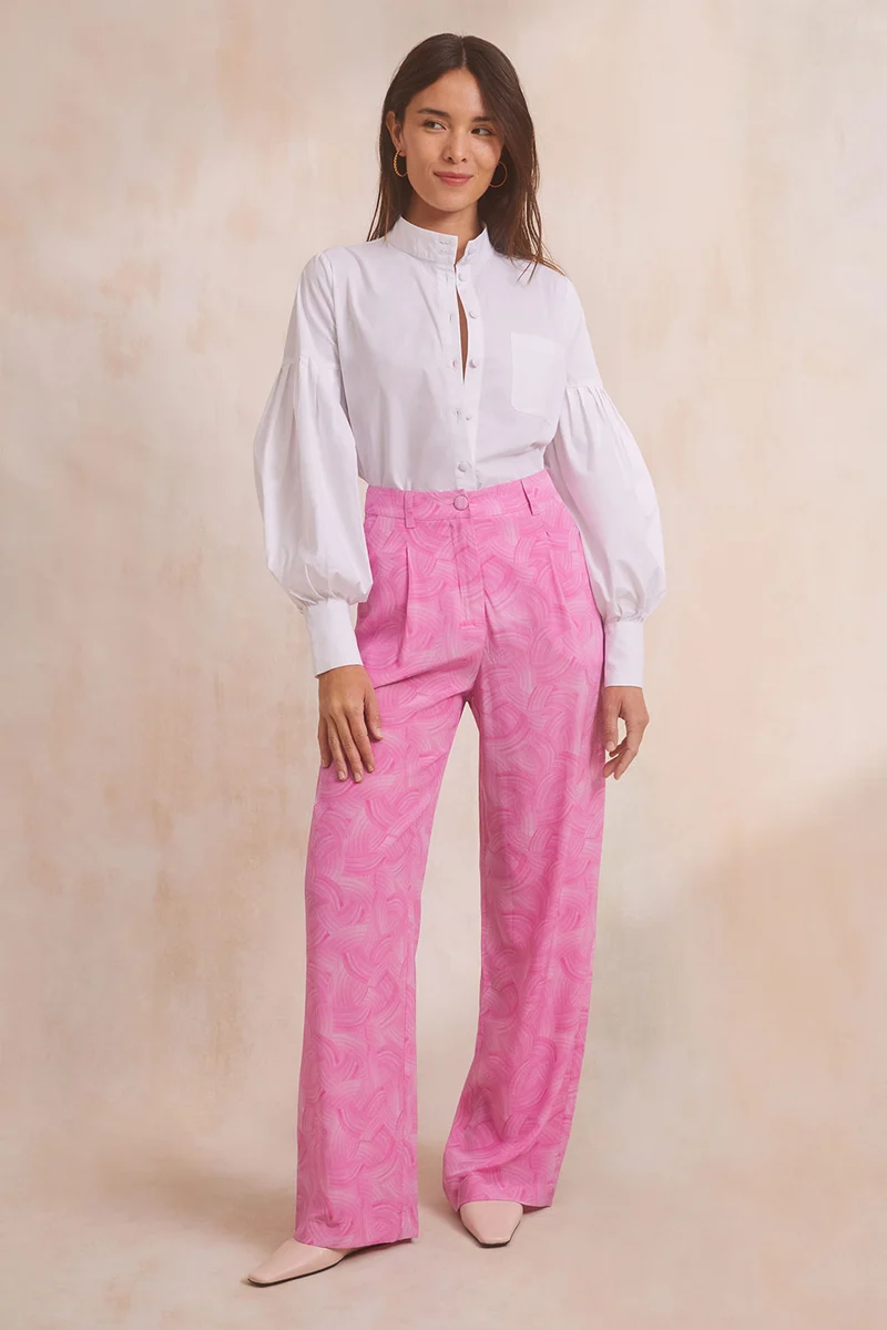 Pantalon Olympe en soie Rivière Bubble
