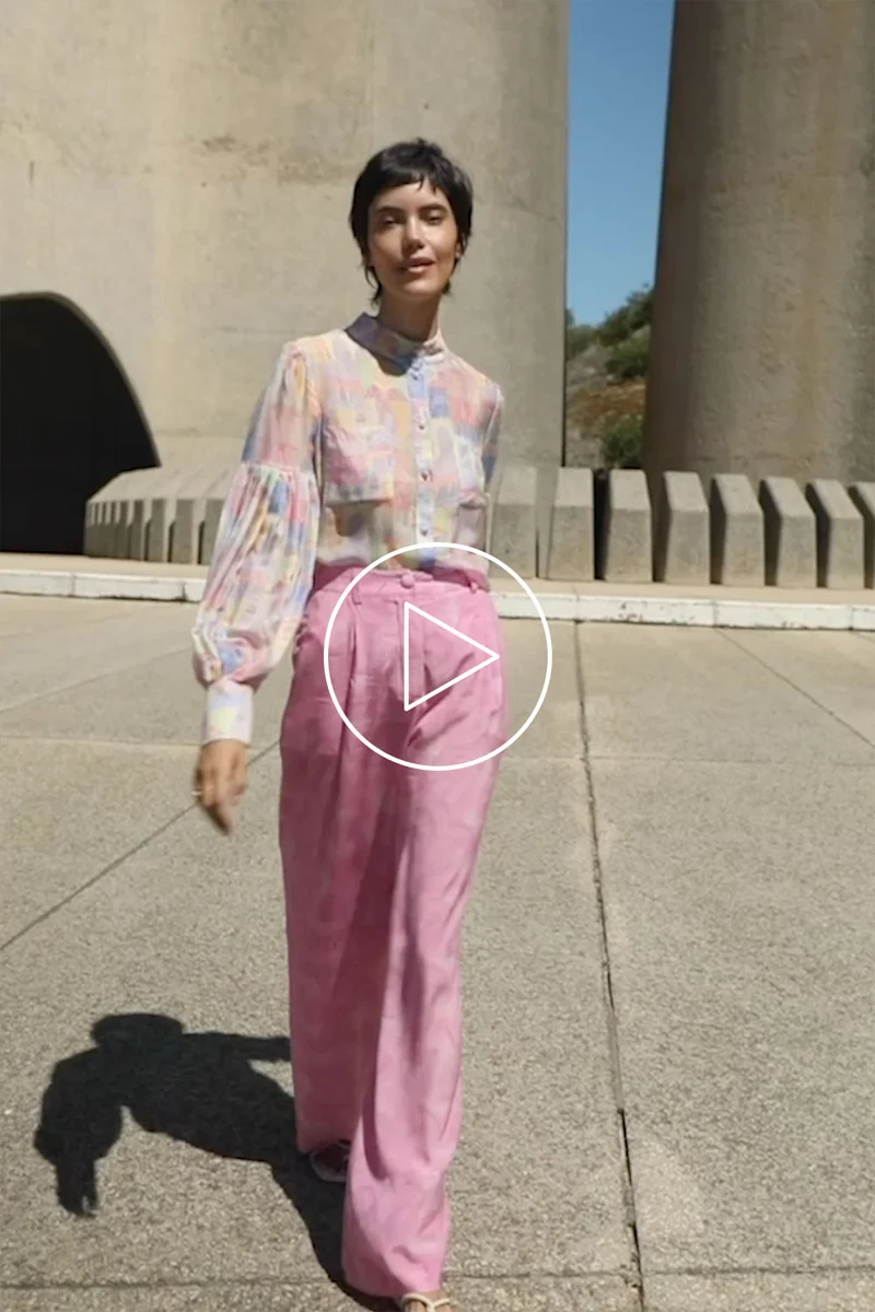 Pantalon Olympe en soie Rivière Bubble