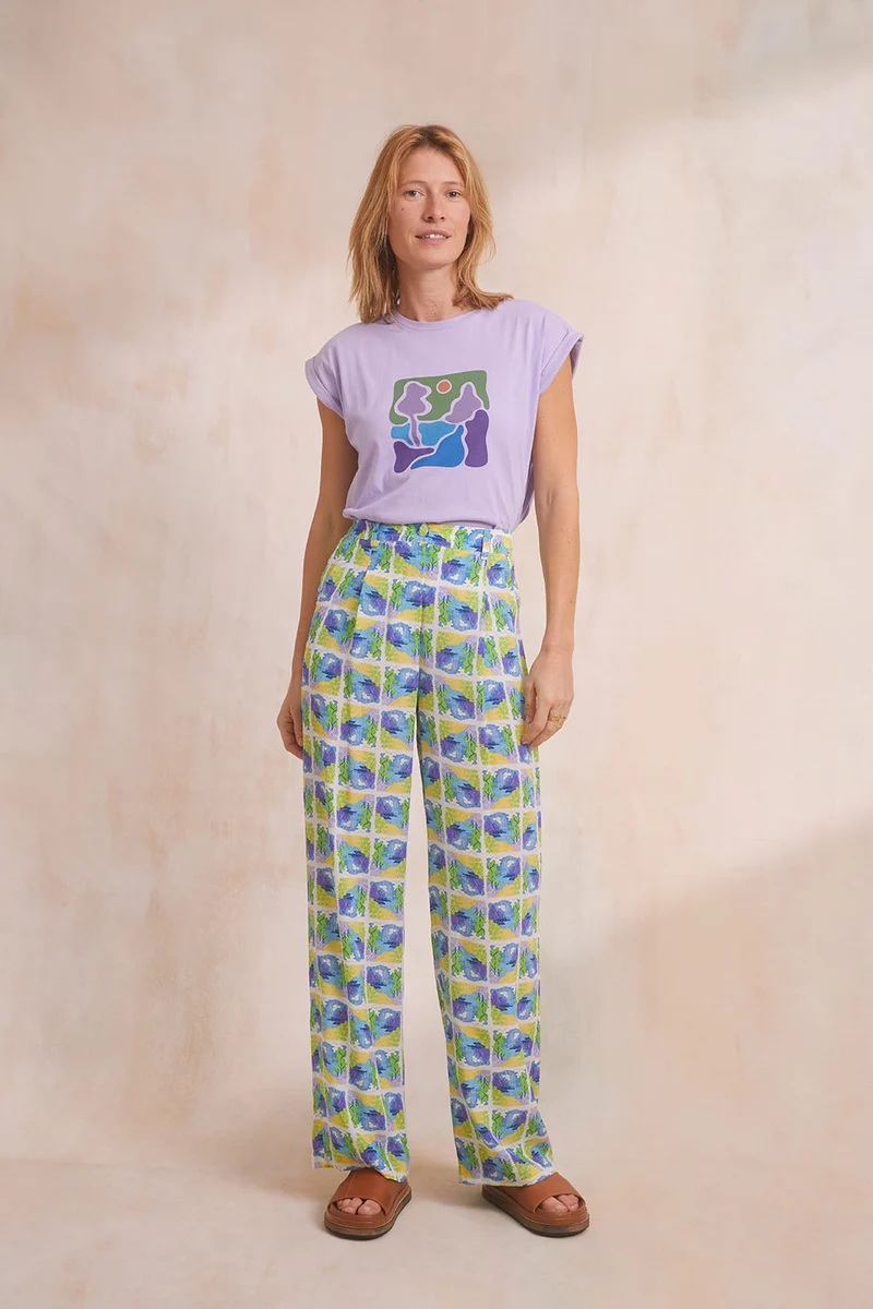 Pantalon Olympe en soie Positano